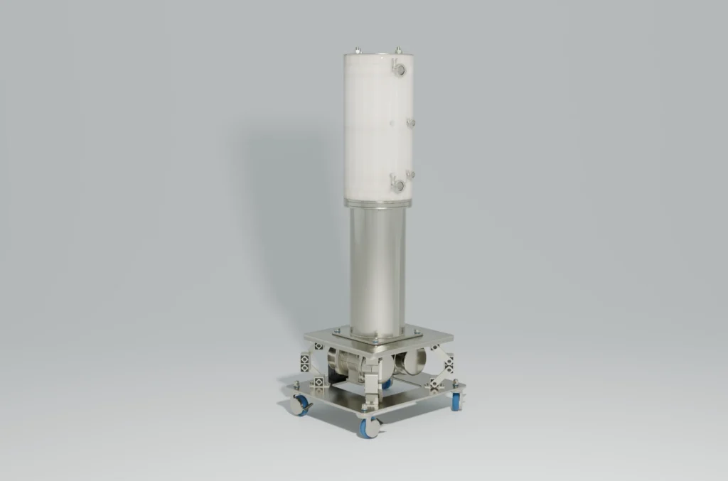 A Vibro-I 5 m2 industrial membrane filtration system for biopharmaceutical micro- and ultrafiltration
