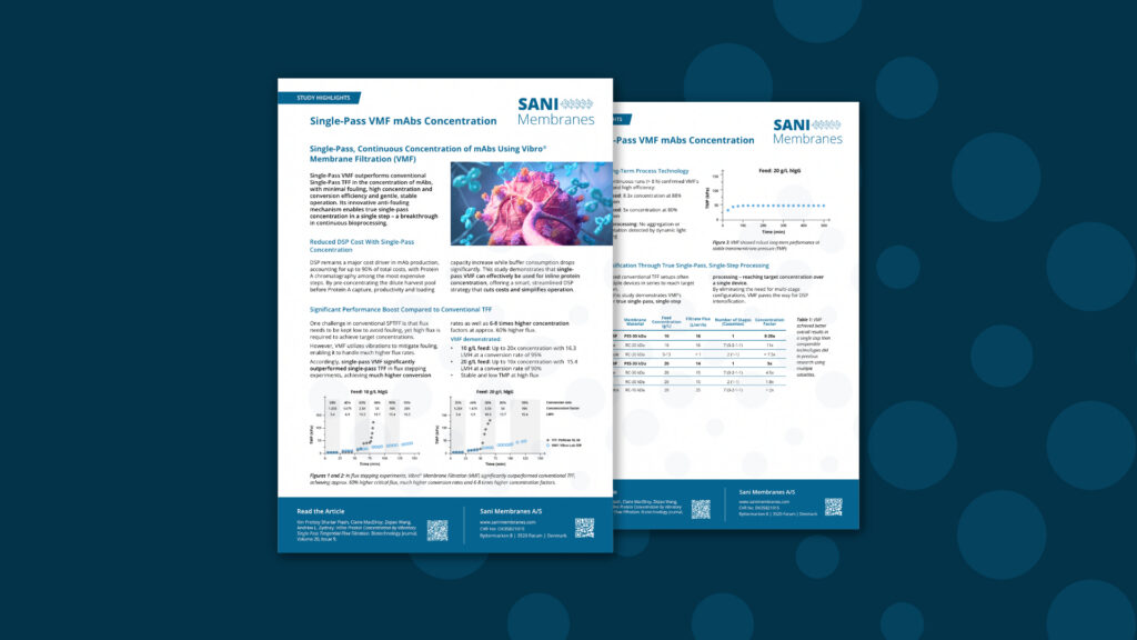 Factsheet about single-step filtration of mAbs using VMF