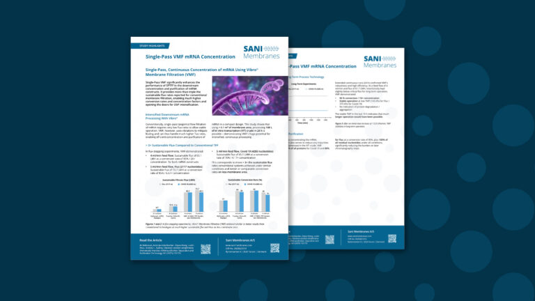 Factsheet about single-step filtration of mRNA using VMF