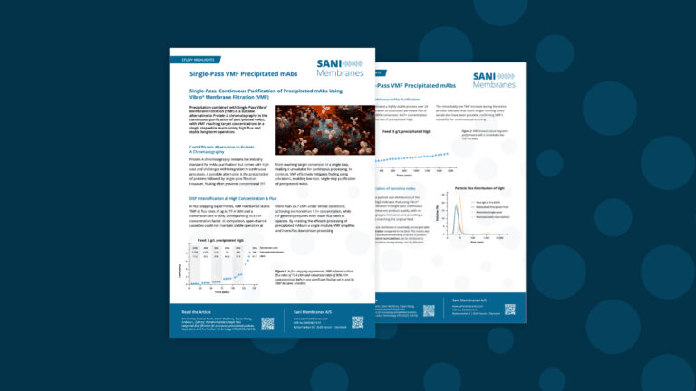 Factsheet about single-step filtration of precipitated mAbs using VMF