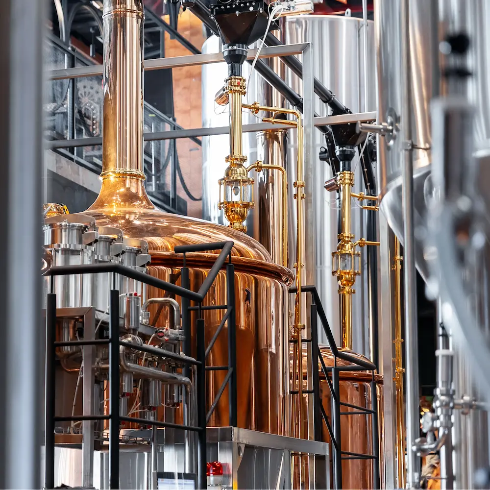 Industrial brewery tanks