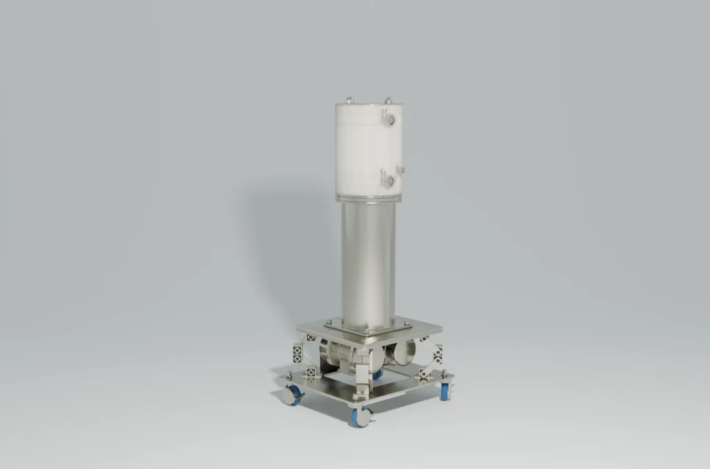 A Vibro-I 2.5 m2 industrial membrane filtration system for biopharmaceutical micro- and ultrafiltration