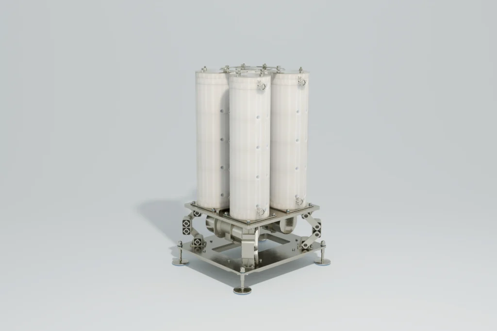 A Vibro-I 40 m2 industrial membrane filtration system for biopharmaceutical micro- and ultrafiltration