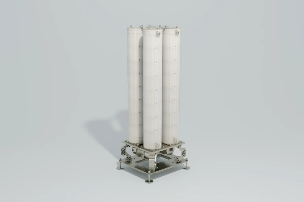 A Vibro-I 80 m2 industrial membrane filtration system for biopharmaceutical micro- and ultrafiltration